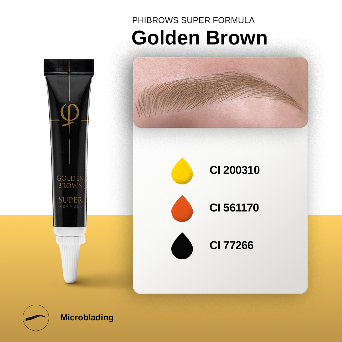 PhiBrows Golden Brown SUPER Pigment 5ml