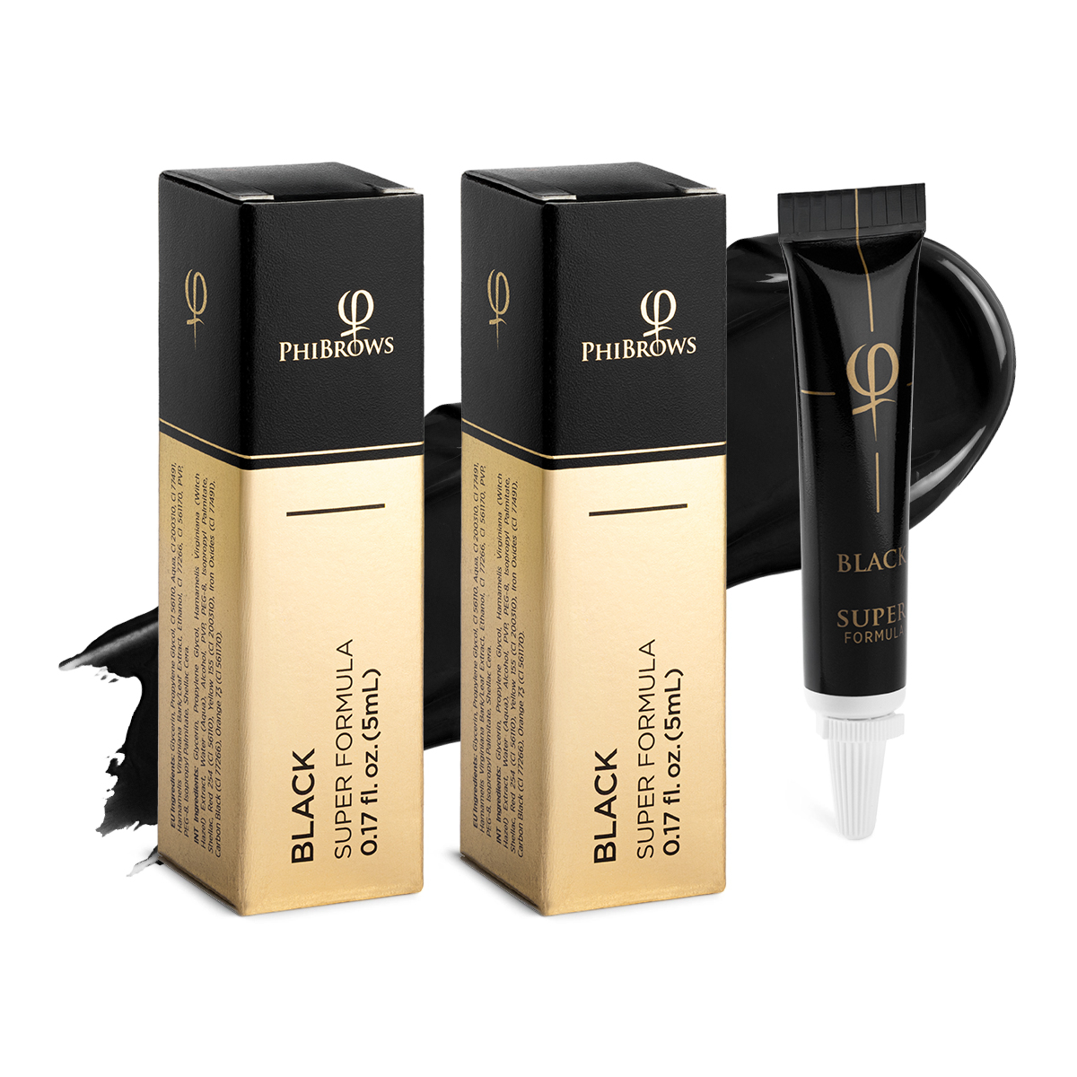 Phibrows Black SUPER Pigment 5ml - 2pcs