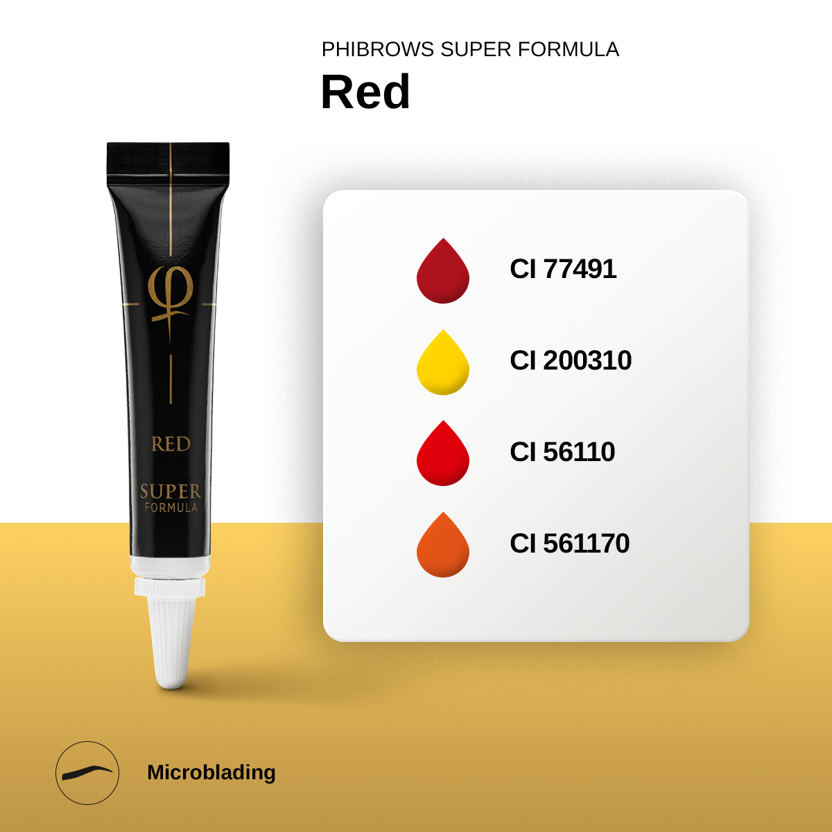 Phibrows Red SUPER Pigment 5ml - 2pcs Phibrows Red SUPER Pigment 5ml - 2pcs