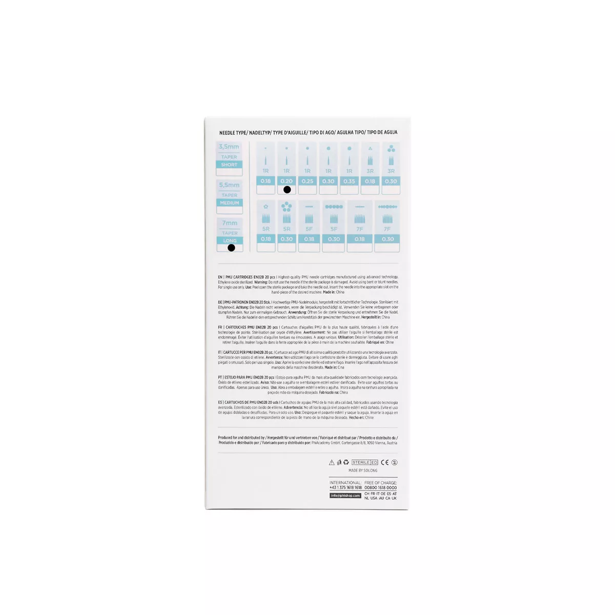 Tattoo & PMU Universal Cartridge pmu cartridges 0.20 1r, 7mm taper (en02b) 20pcs 5.jpg