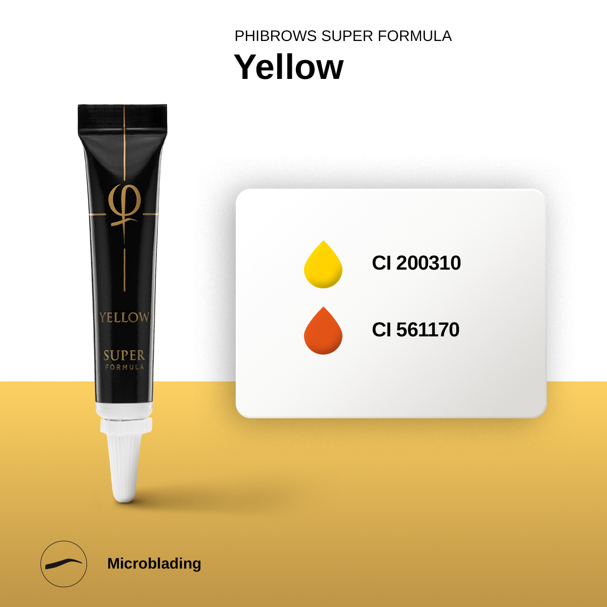 Phibrows Yellow SUPER Pigment 5ml - 2pcs